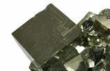 Gleaming Cubic Pyrite Crystal Cluster - Peru #351188-2